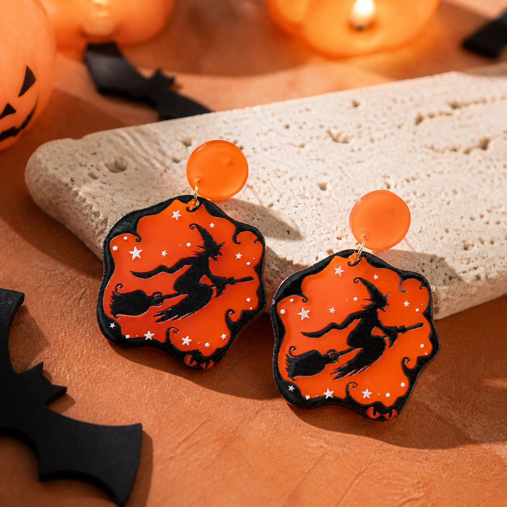 Acrylic Halloween Statement Dangle Earrings - NO-2