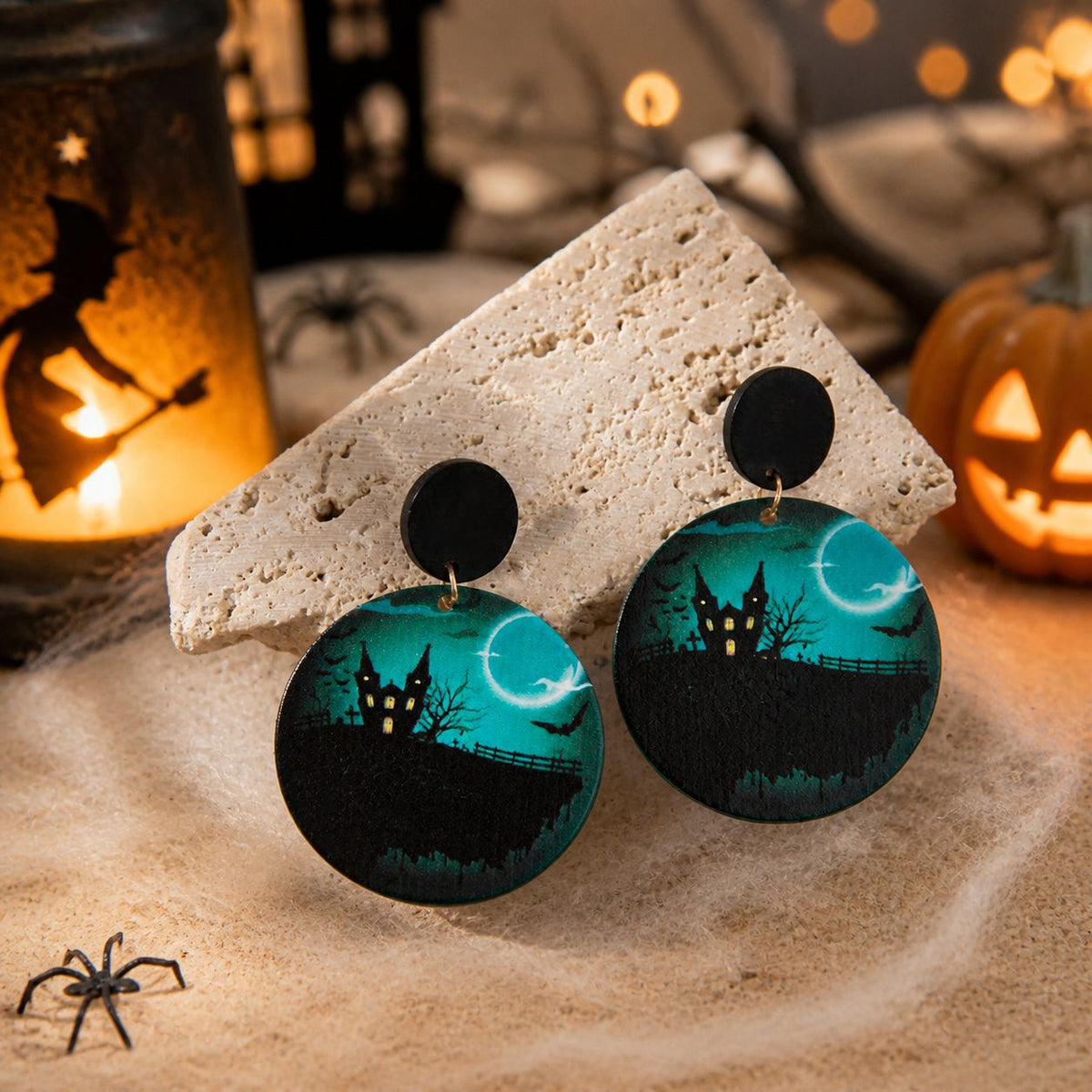 Acrylic Halloween Statement Dangle Earrings - NO-7