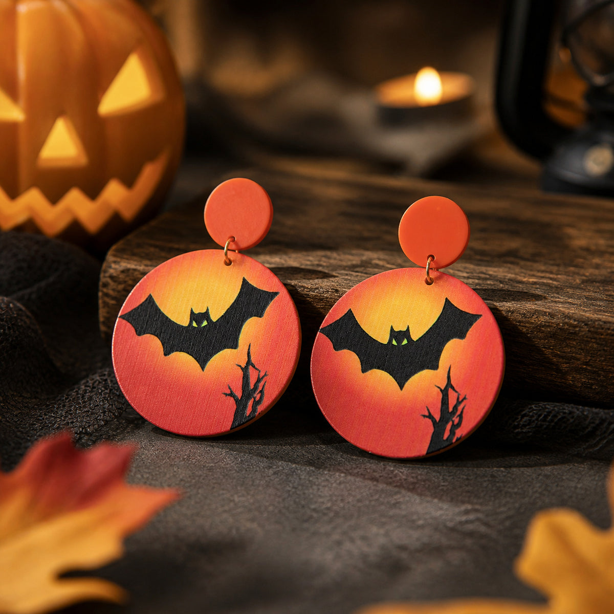 Acrylic Halloween Statement Dangle Earrings - NO-9