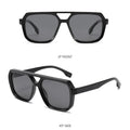 Double Bridge Aviator Polarized Sunglasses - BLACK