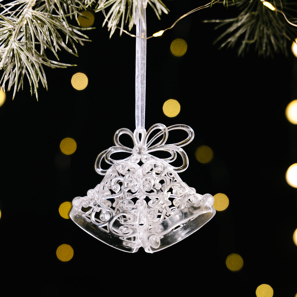 Crystal-Look Acrylic Christmas Tree Ornament - Bell