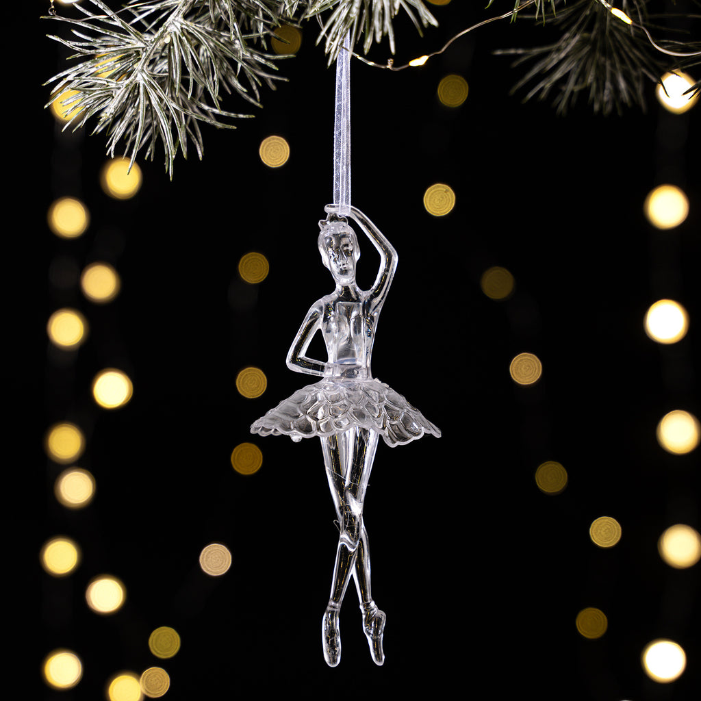 Crystal-Look Acrylic Christmas Tree Ornament - Rotating