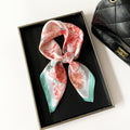 Floral Butterfly Print Square Scarf - Green