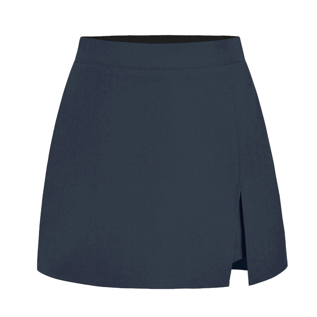 Tailored High Waist Wrap Front Mini Skirt - Navy