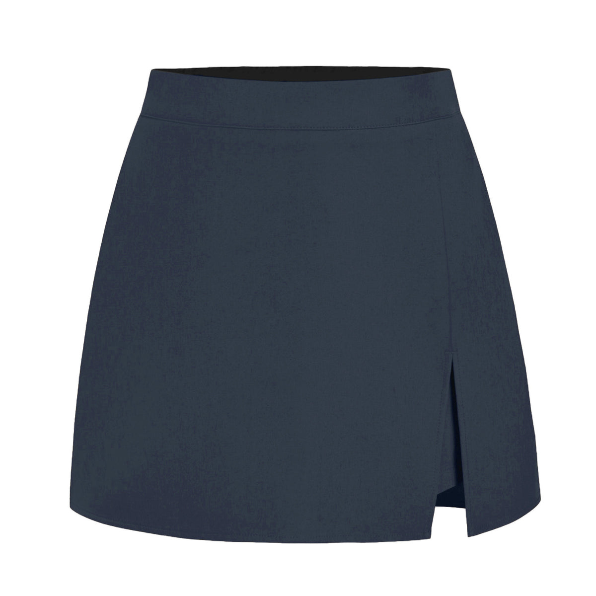 Tailored High Waist Wrap Front Mini Skirt - Navy