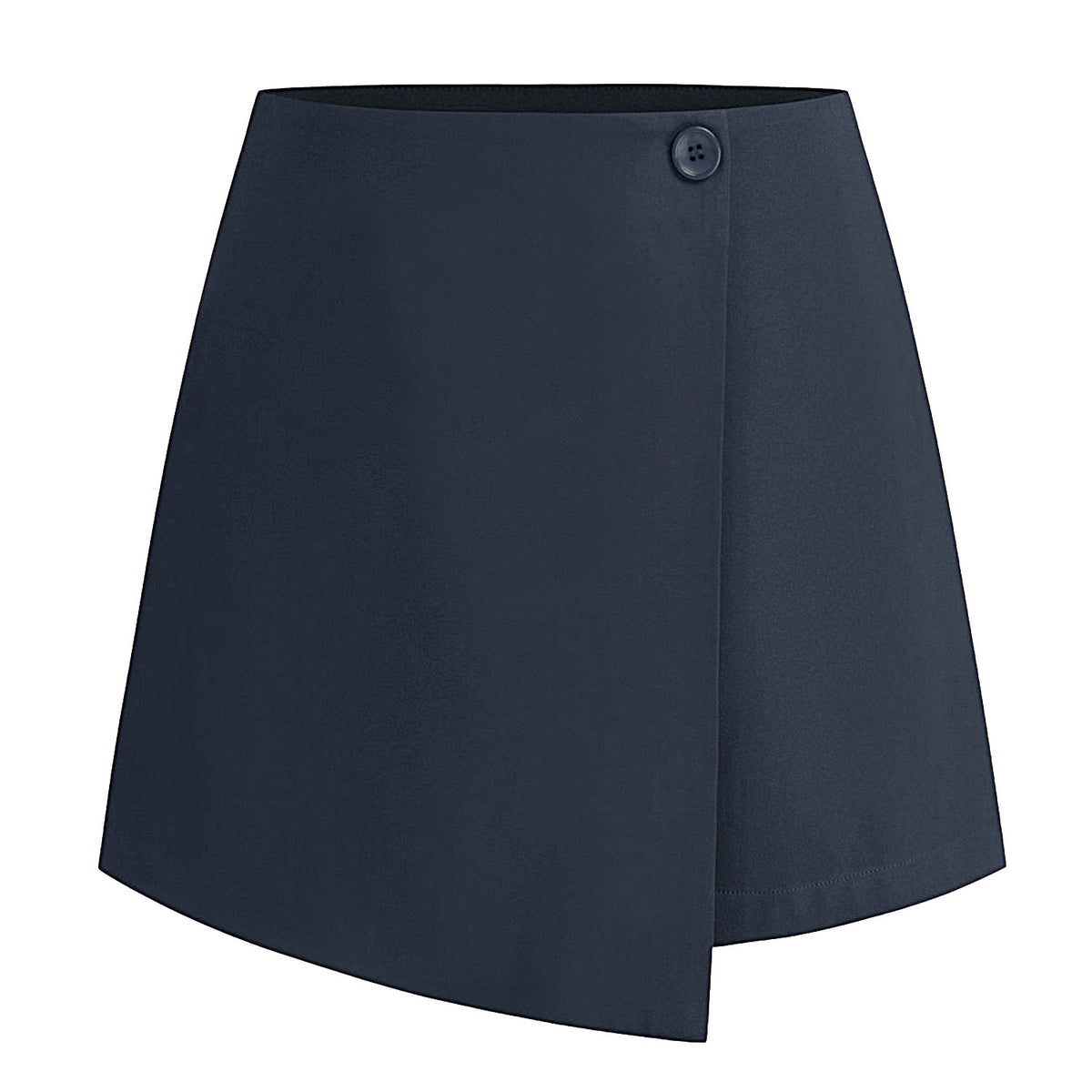 Tailored High Waist Wrap Front Mini Skirt - Navy01