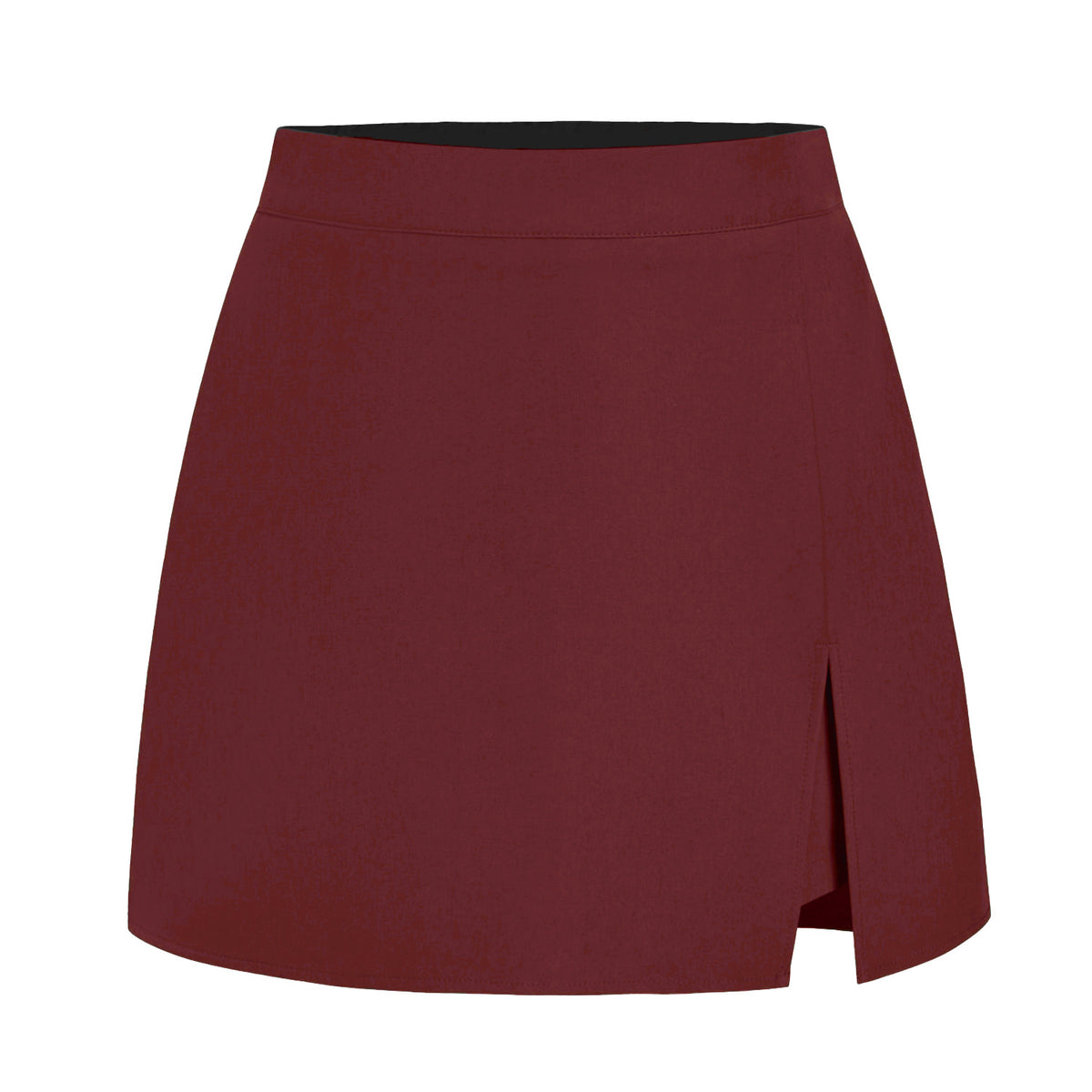 Tailored High Waist Wrap Front Mini Skirt - Red
