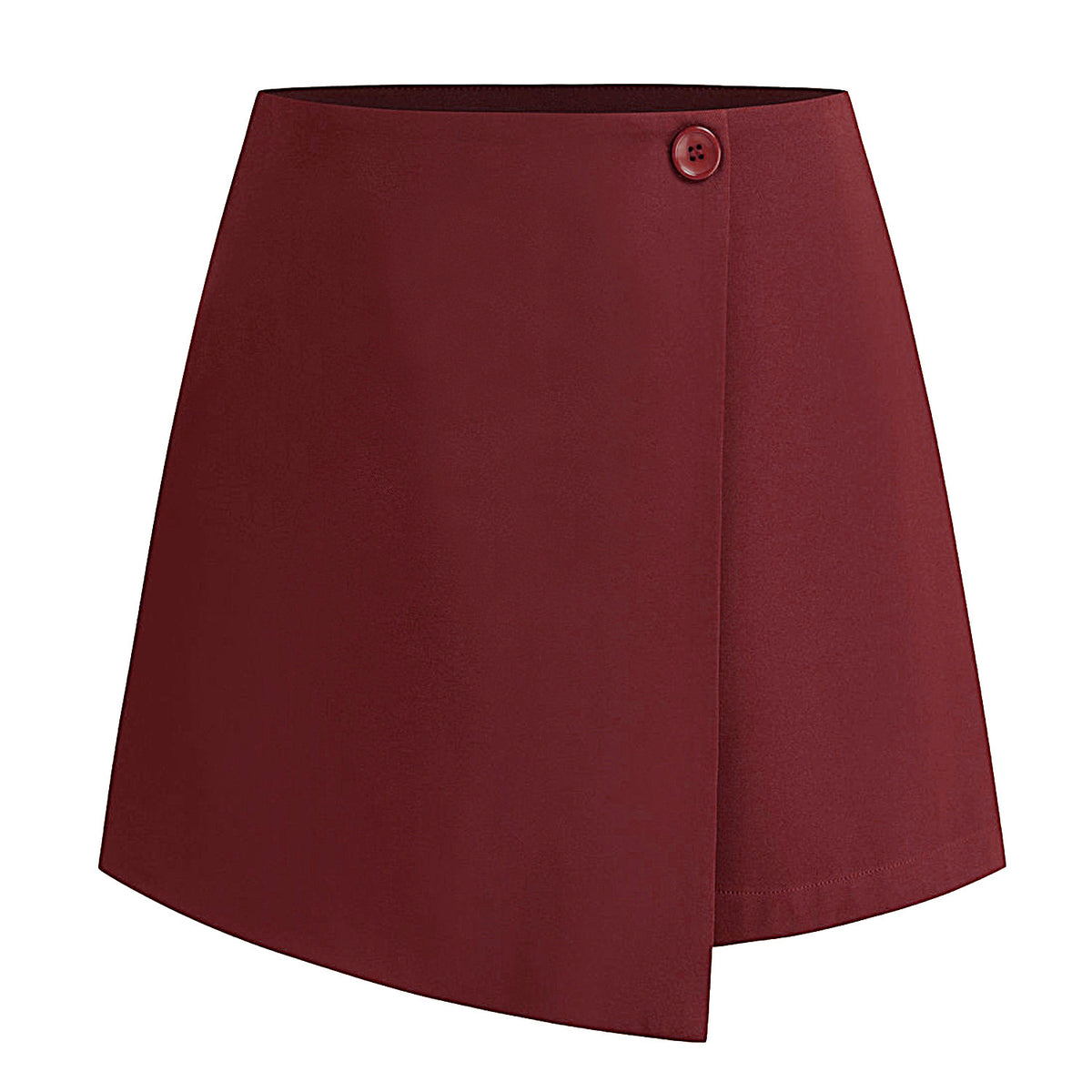Tailored High Waist Wrap Front Mini Skirt - Red01