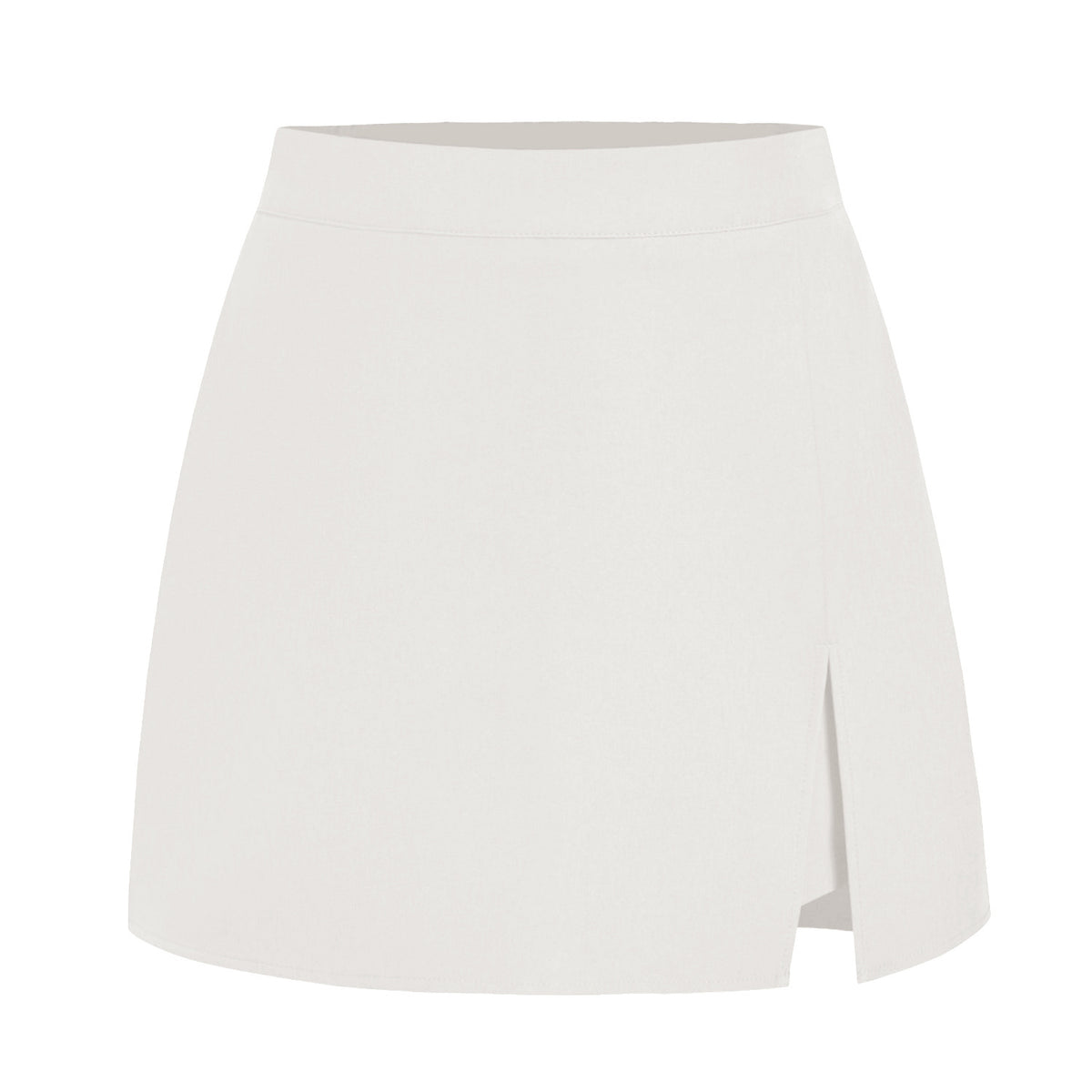 Tailored High Waist Wrap Front Mini Skirt - White