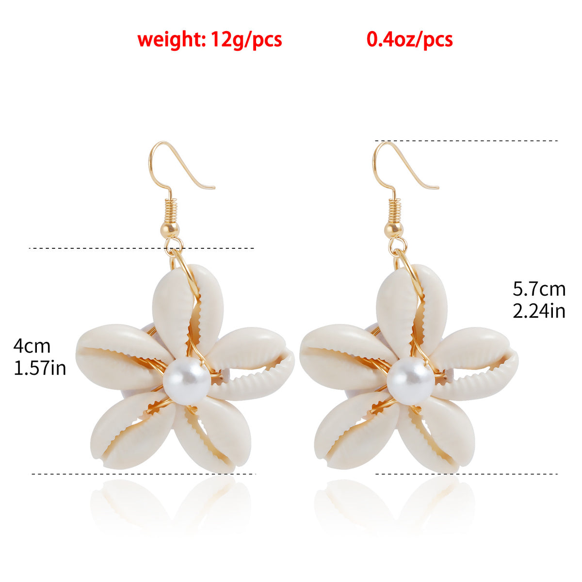 Cowrie Shell Flower Necklace And Earrings - view 5