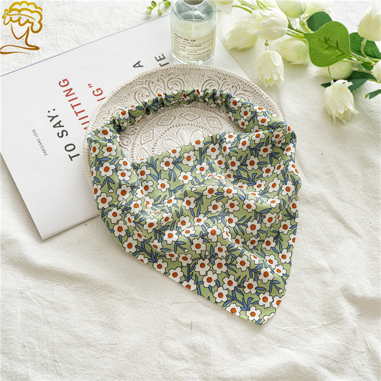 Ditsy Floral Bandana Head Scarf - Green