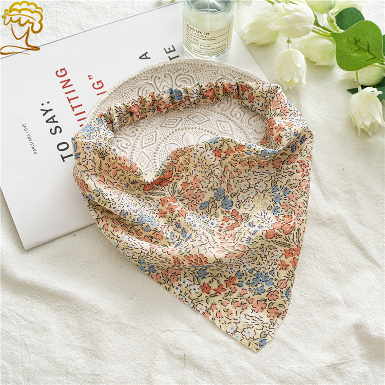 Ditsy Floral Bandana Head Scarf - Orange