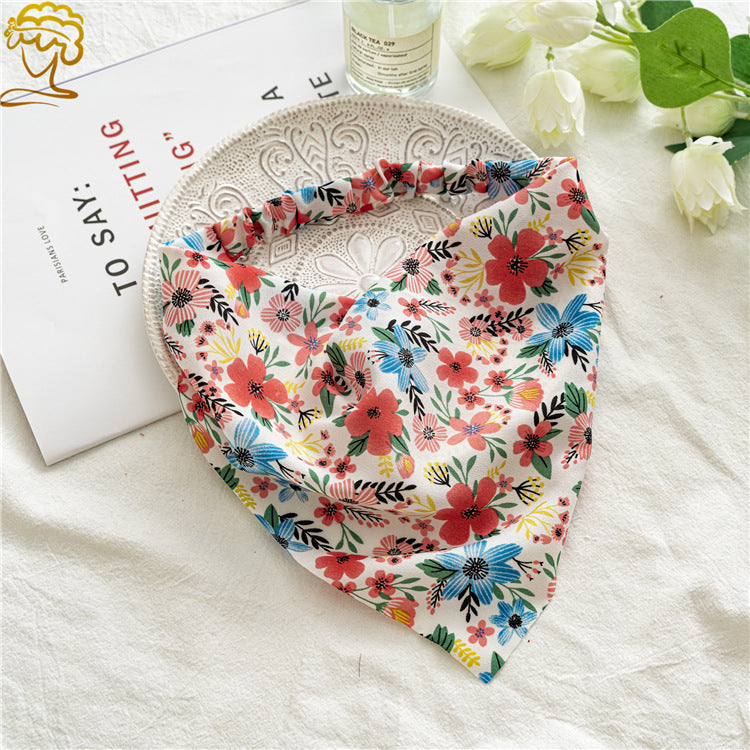 Ditsy Floral Bandana Head Scarf - Red