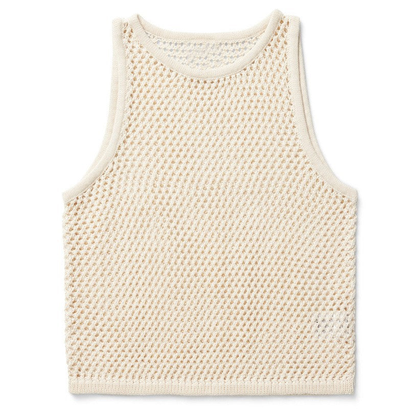 Open Weave Crochet Two Piece Set - beige - 2
