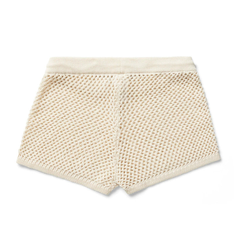 Open Weave Crochet Two Piece Set - beige - 4