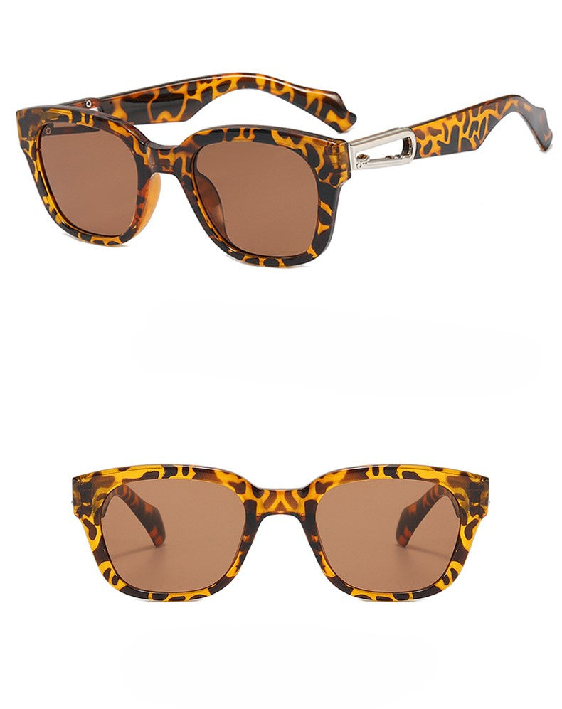 Retro Chunky Square Sunglasses - Leopard - 1