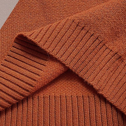 Fair Isle Yoke Turtleneck Knit Sweater - Brown - 1