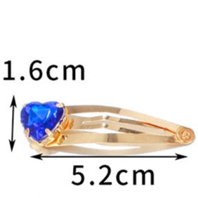 Heart Crystal Snap Hair Clip Pair - view 1