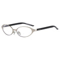 Narrow Oval Sunglasses With Contrast Temples - Color_02
