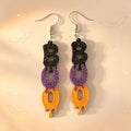 Spooky Boo Letter Glitter Dangle Earrings - Black