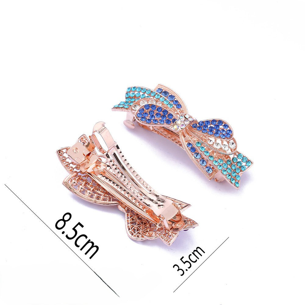 Rhinestone Bow Hair Barrette Pin - view 1