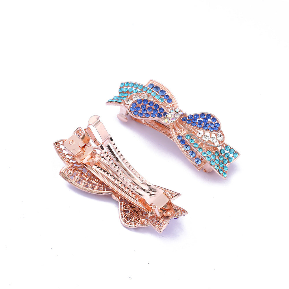 Rhinestone Bow Hair Barrette Pin - view 2