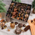 Boxed Christmas Tree Ornament Set With Pinecones - NO-2