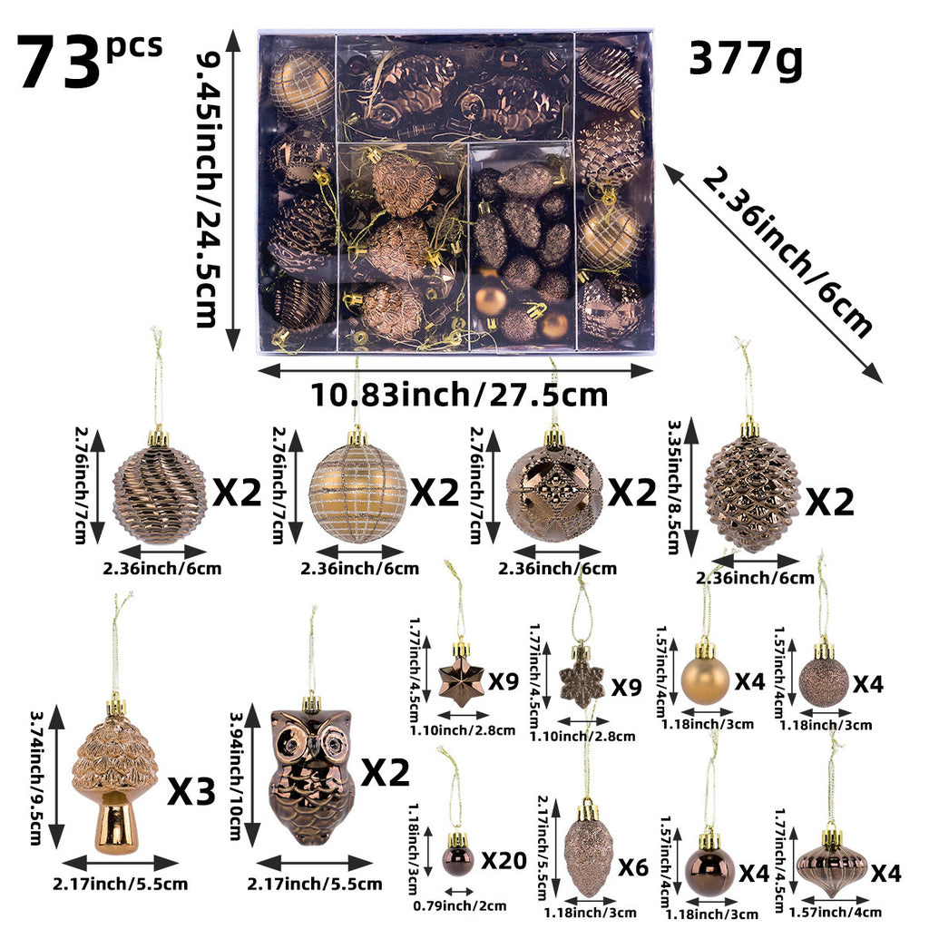 Boxed Christmas Tree Ornament Set With Pinecones - NO-2 - 1