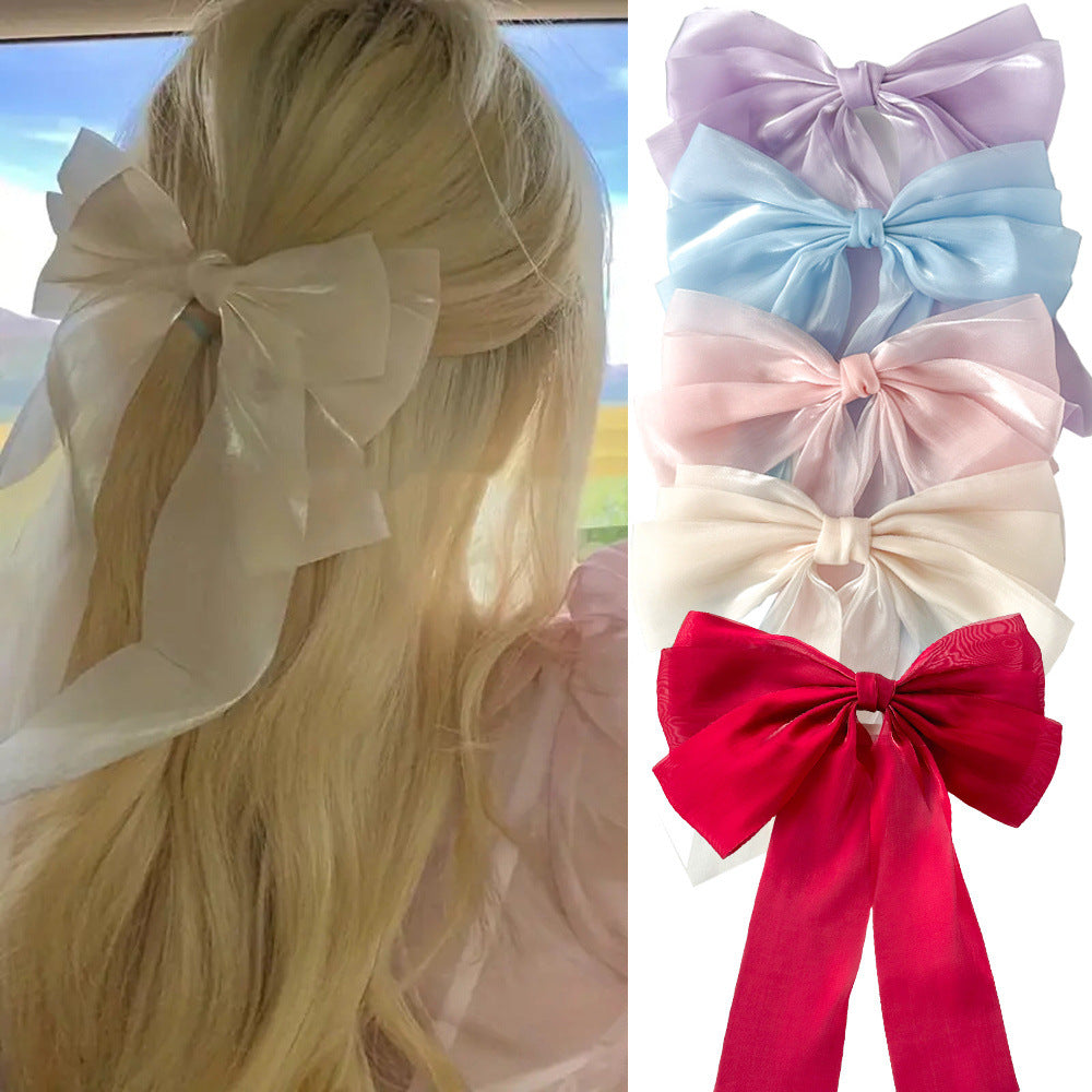 Oversized Organza Bow Hair Clip - view 2
