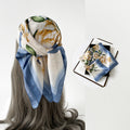 Floral Satin Square Head Scarf - NO02