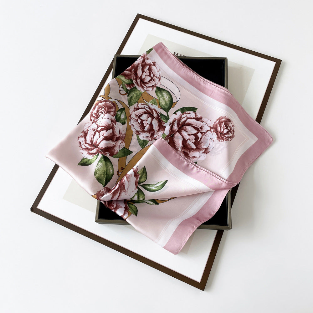Floral Satin Square Head Scarf - view 7