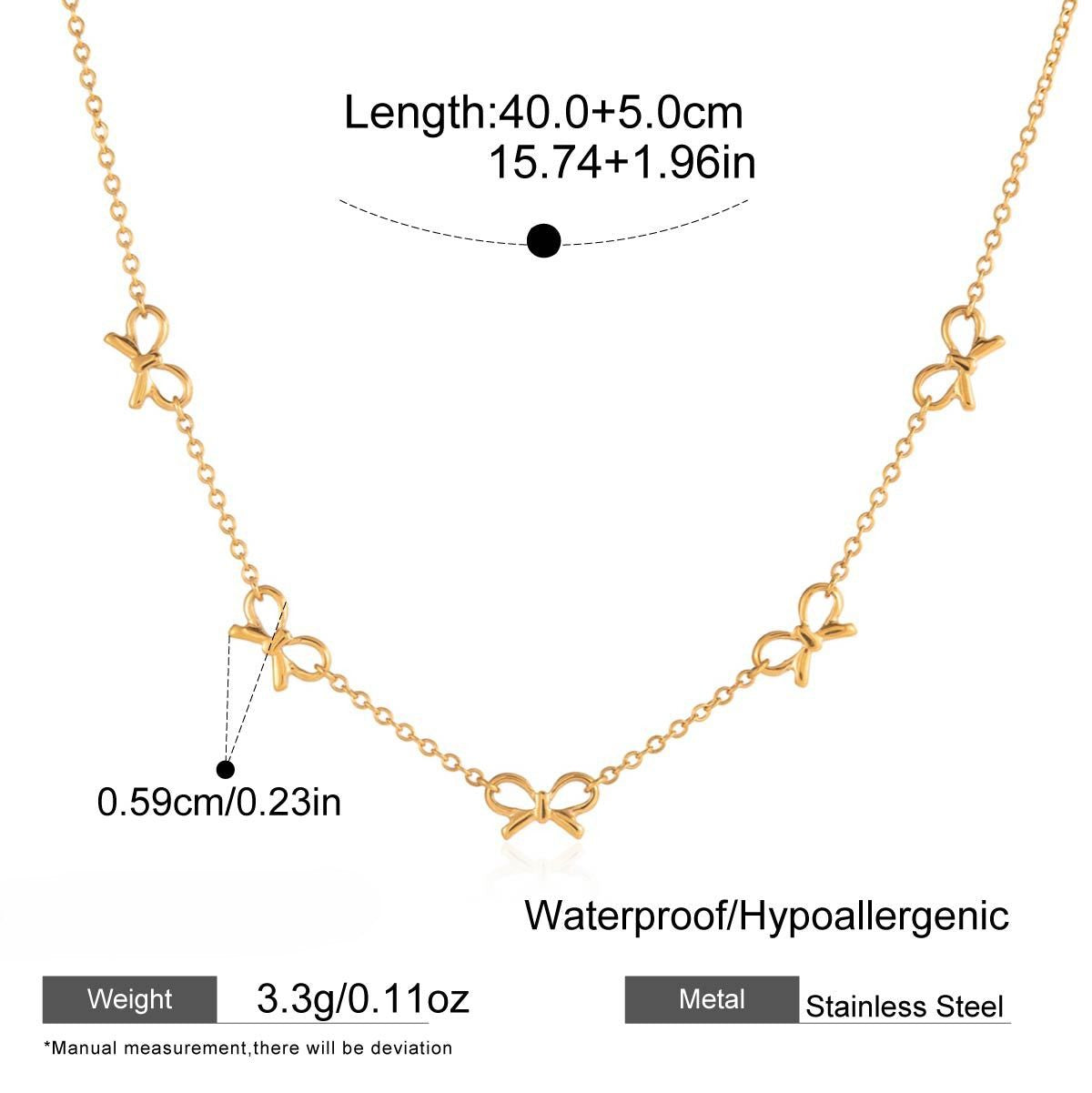 Delicate Ribbon Bow Charm Necklace - NO-2