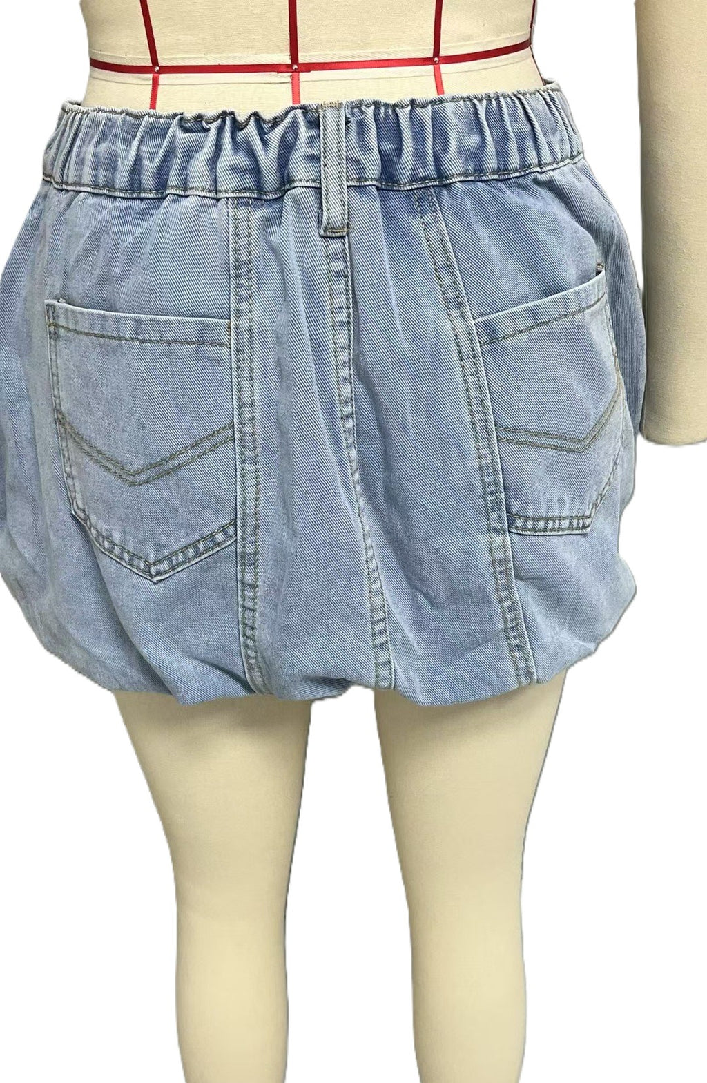Denim Bubble Hem Mini Skirt - view 1