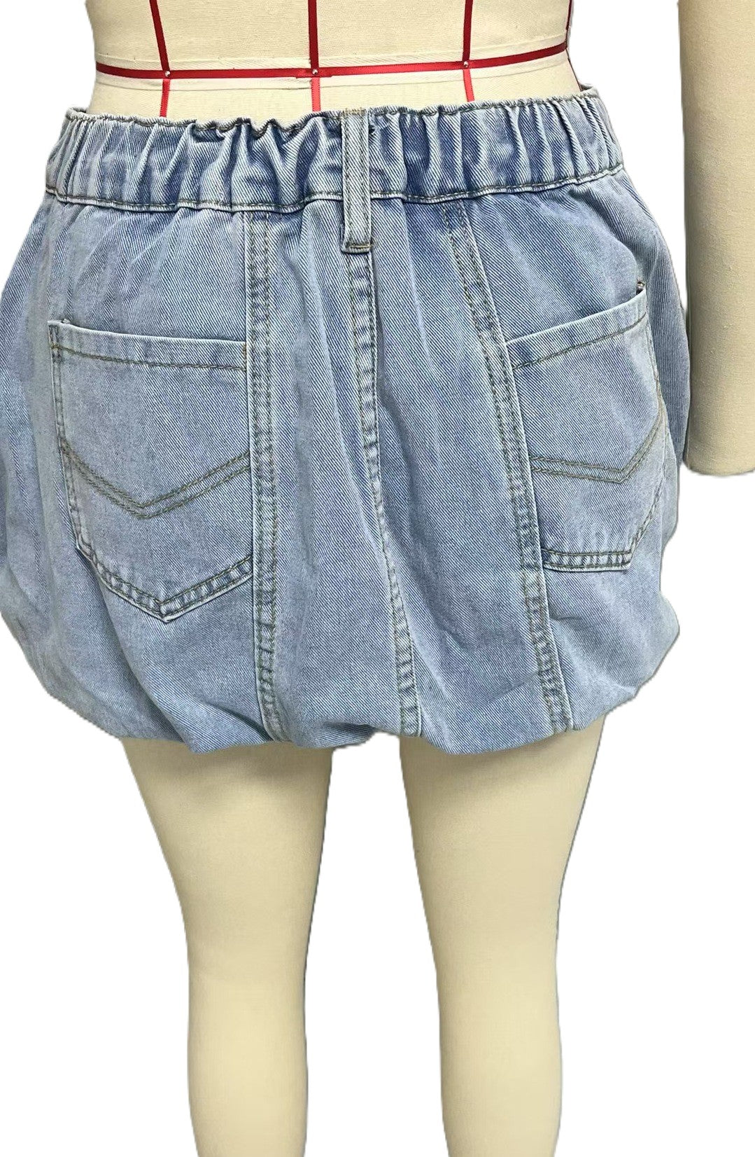 Denim Bubble Hem Mini Skirt - view 1