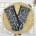 Leopard Print Knit Gloves With Touch Tips - Black