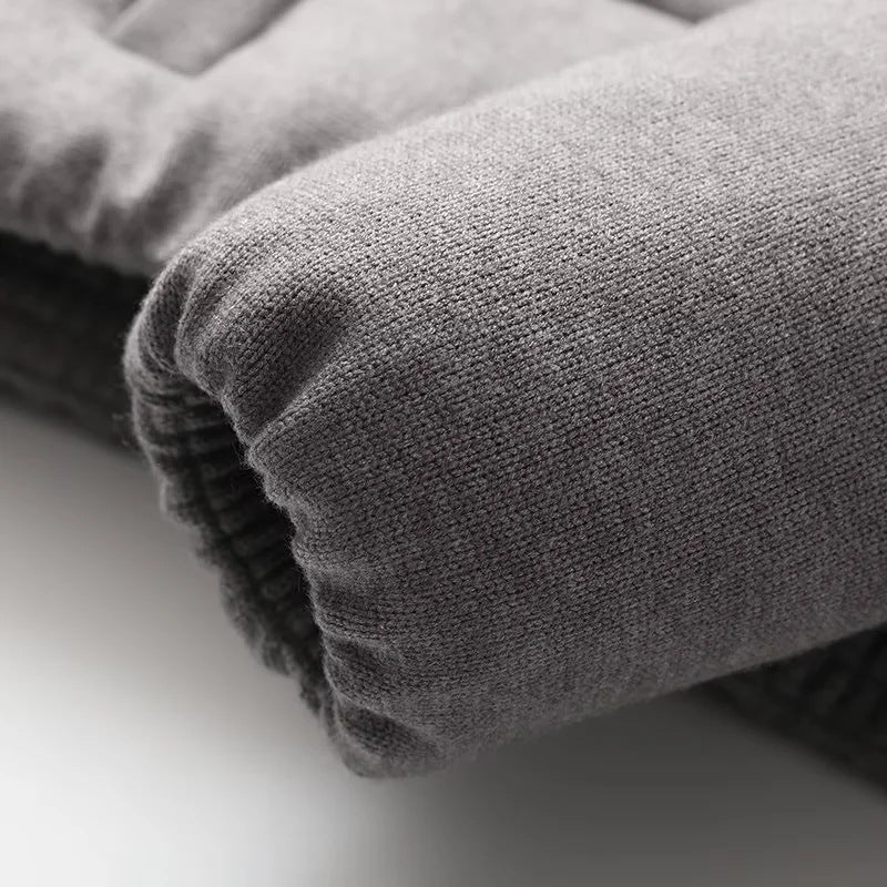 Cropped Puffer Jacket With Funnel Neck - Grey - 6