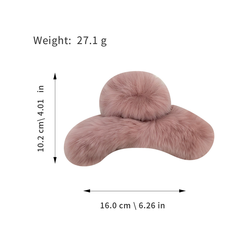 Oversized Fluffy Plush Claw Clip - view 2