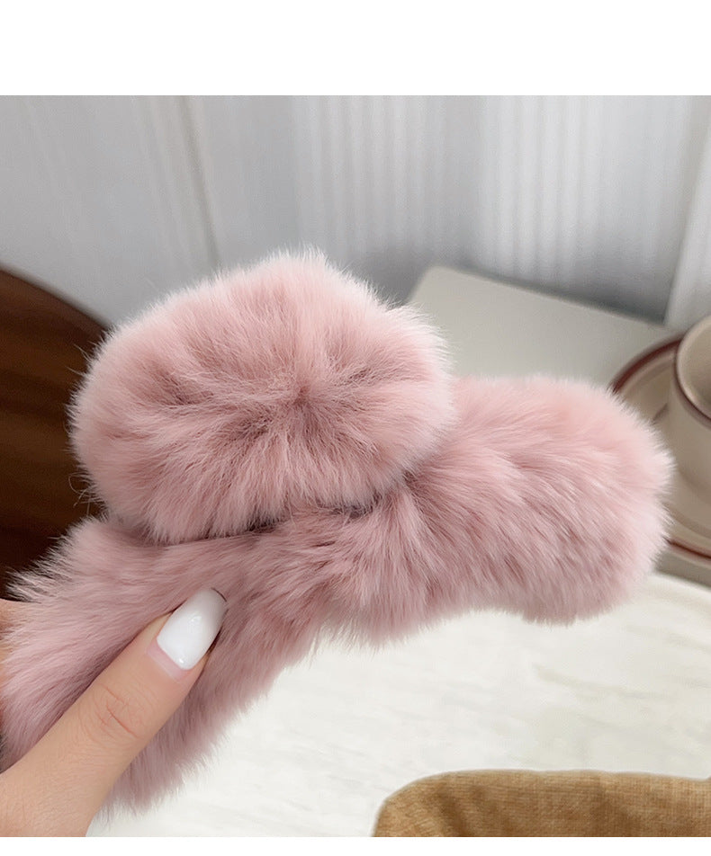 Oversized Fluffy Plush Claw Clip - view 3