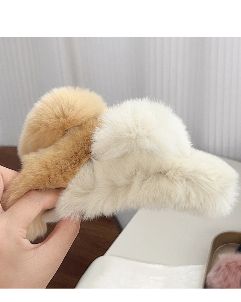 Oversized Fluffy Plush Claw Clip - view 4