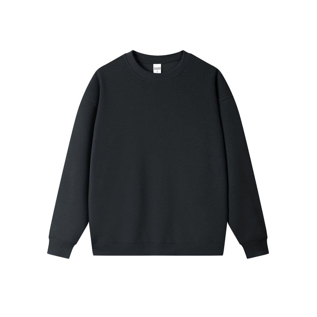 Brushed Fleece Boxy Crewneck Sweatshirt - DarkGray