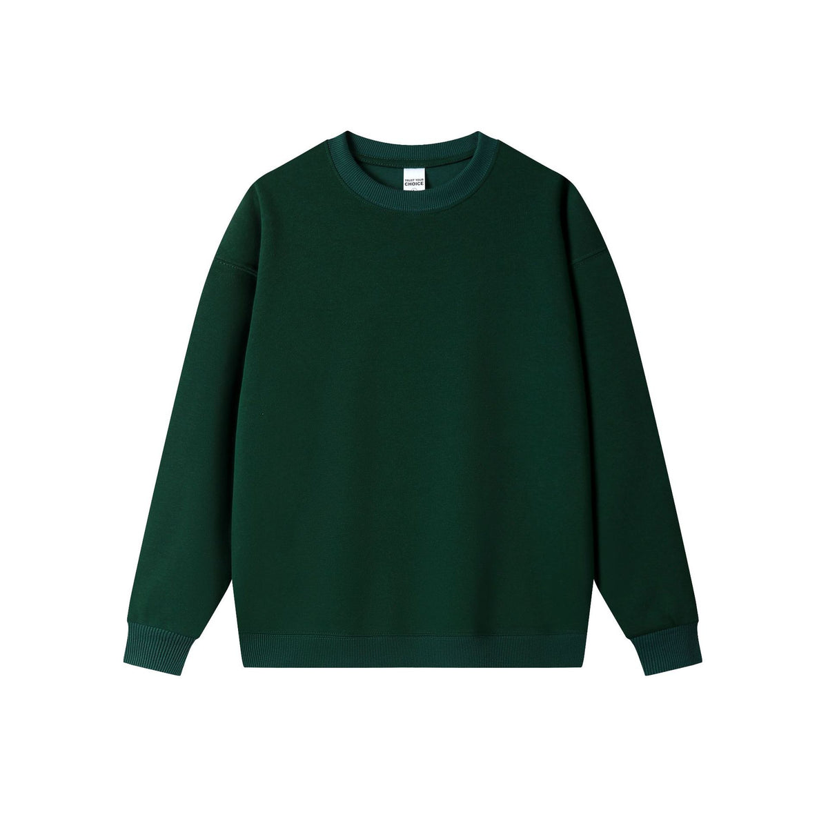 Brushed Fleece Boxy Crewneck Sweatshirt - Forest