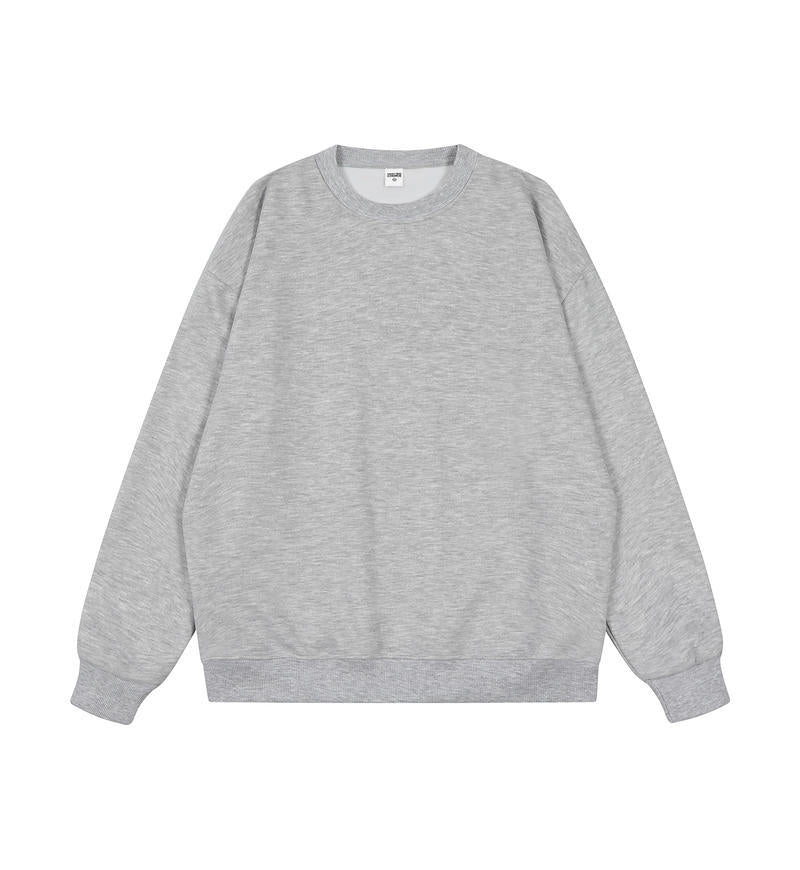 Brushed Fleece Boxy Crewneck Sweatshirt - Grey