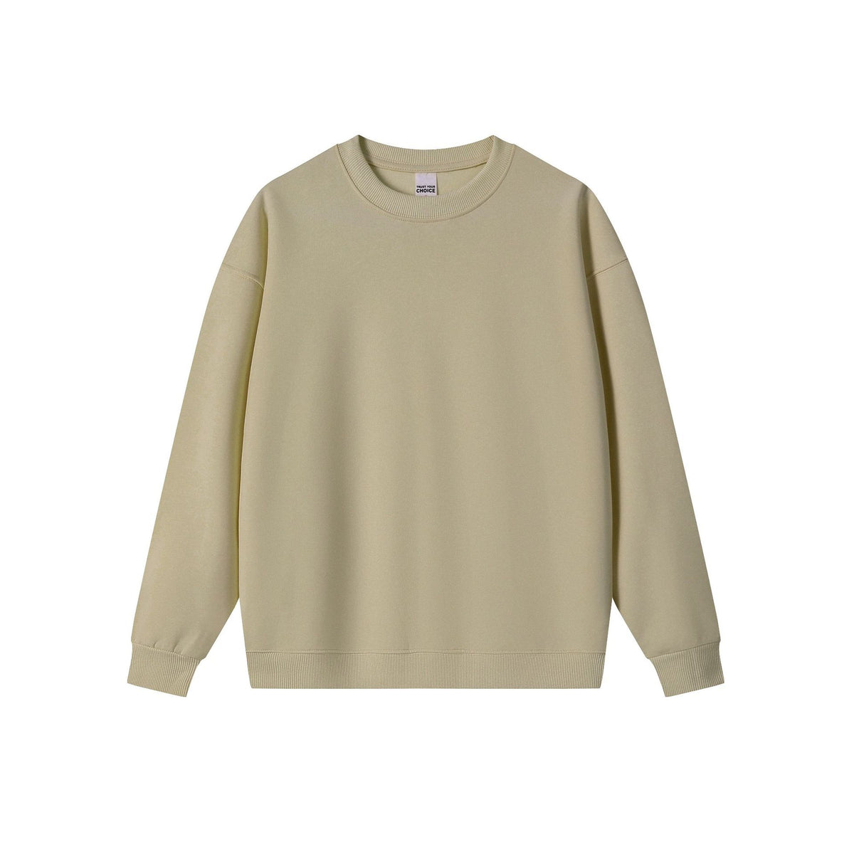 Brushed Fleece Boxy Crewneck Sweatshirt - Khaki