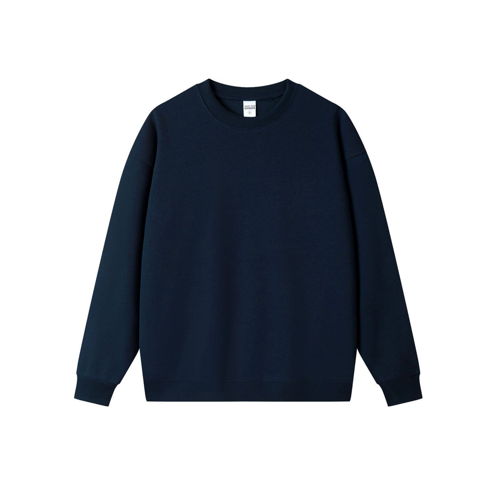 Brushed Fleece Boxy Crewneck Sweatshirt - Navy