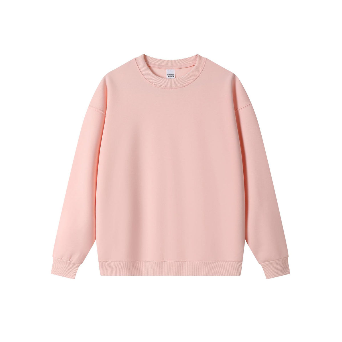 Brushed Fleece Boxy Crewneck Sweatshirt - Pink