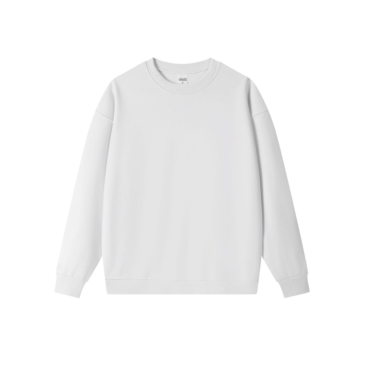 Brushed Fleece Boxy Crewneck Sweatshirt - White