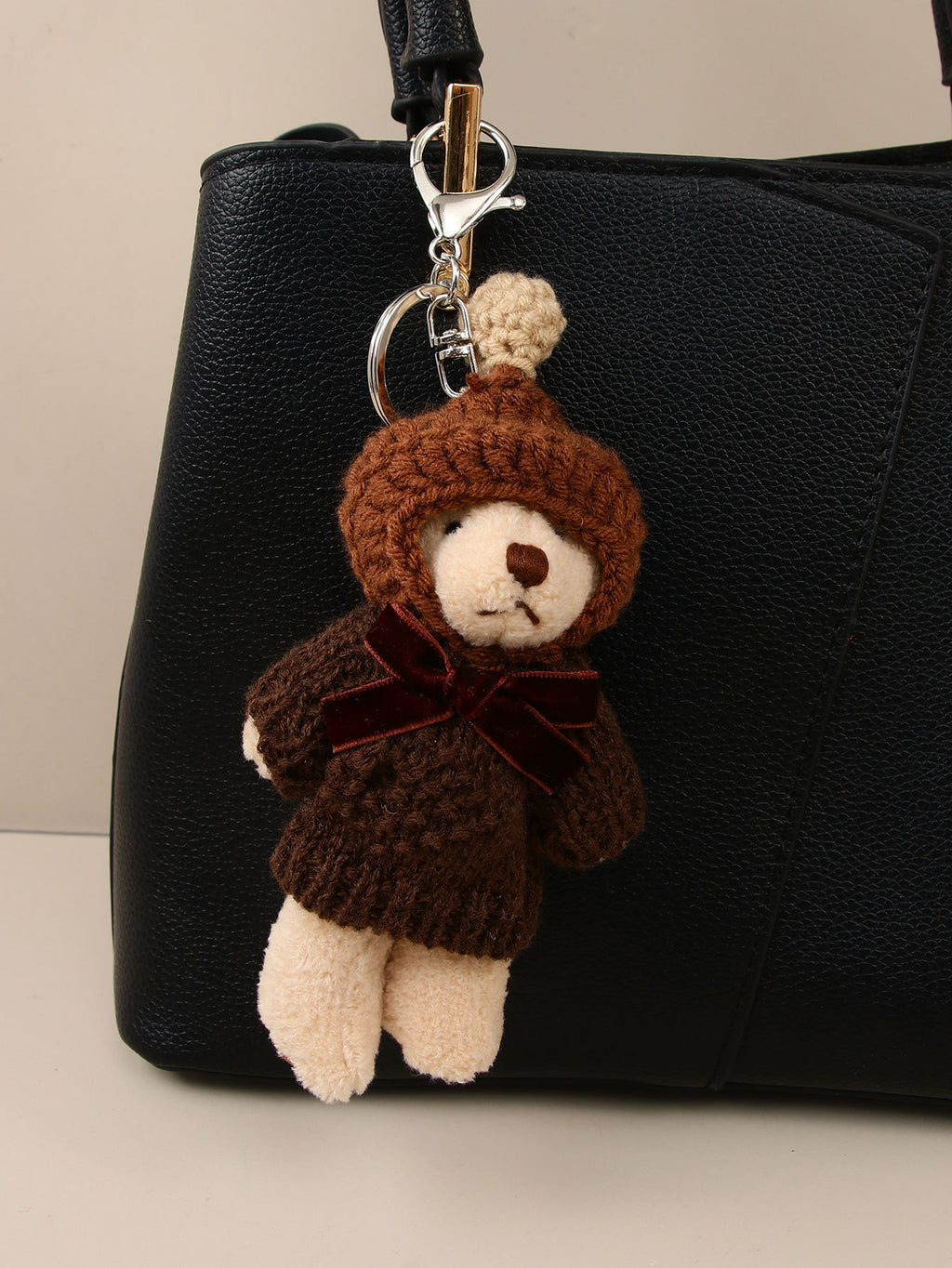Knit Sweater Teddy Bear Plush Keychain - NO-2