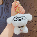 Fluffy Puppy Glasses Keyring Charm - Color_1