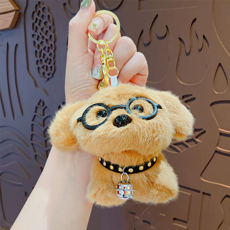 Fluffy Puppy Glasses Keyring Charm - Color_3
