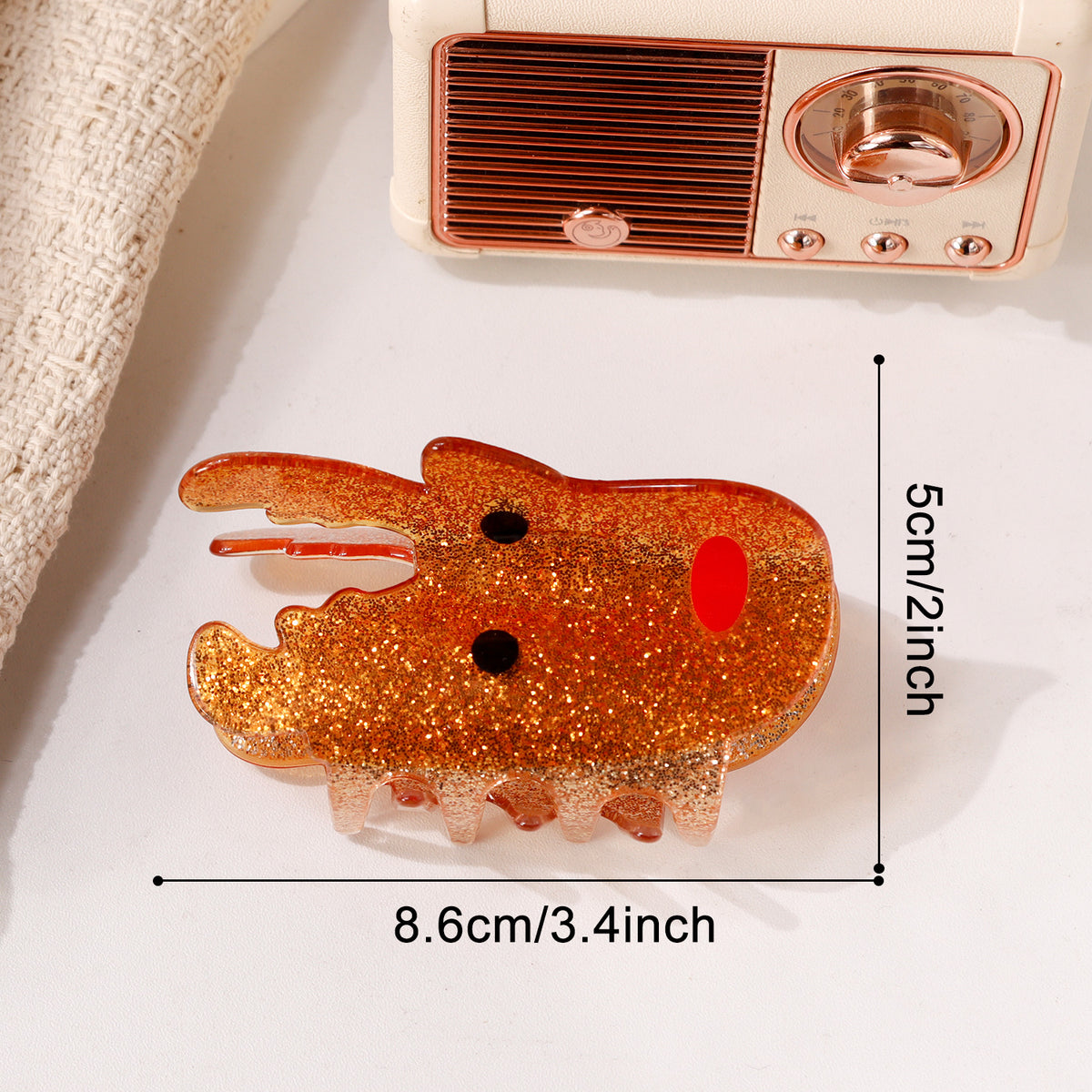 Christmas Claw Clip With Gingerbread and Santa - Color_02
